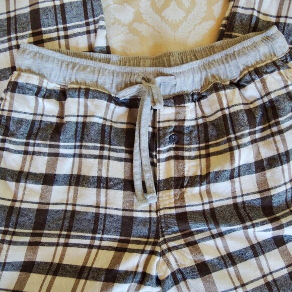 Eddie Bauer Men's Black & Cream Flannel Lounge Pajama Pants M - Picture 2 of 7